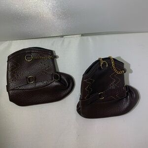 EUC American Girl Western Boots Cowgirl Brown with gold chain and accents